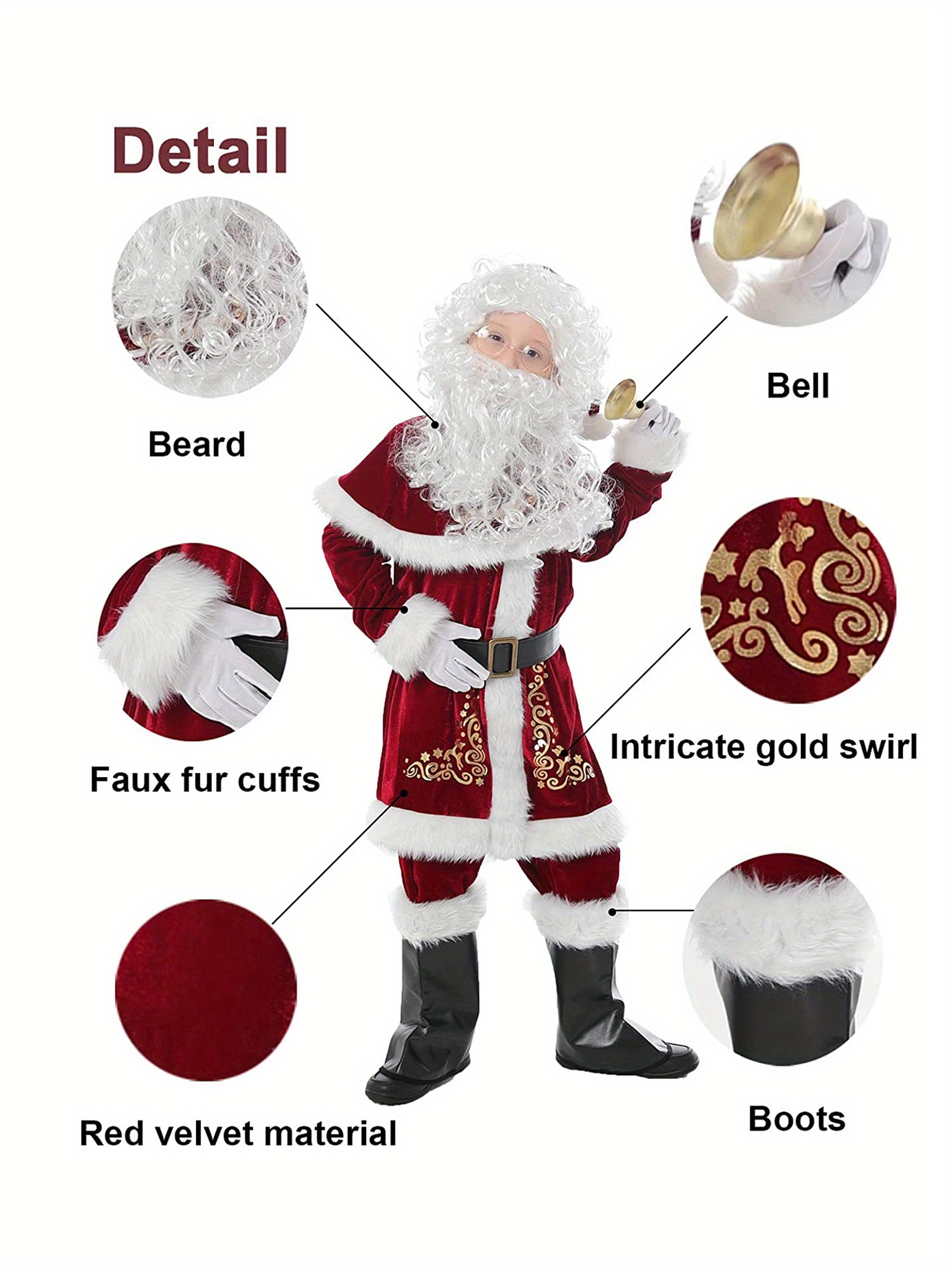 Deluxe Santa Claus Costume for Christmas